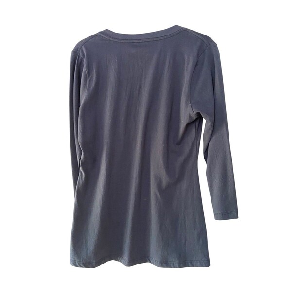 Affliction Womens American Customs Moto Foil Graphic Lace Up Top Size L Blue Y2K - Picture 6 of 15